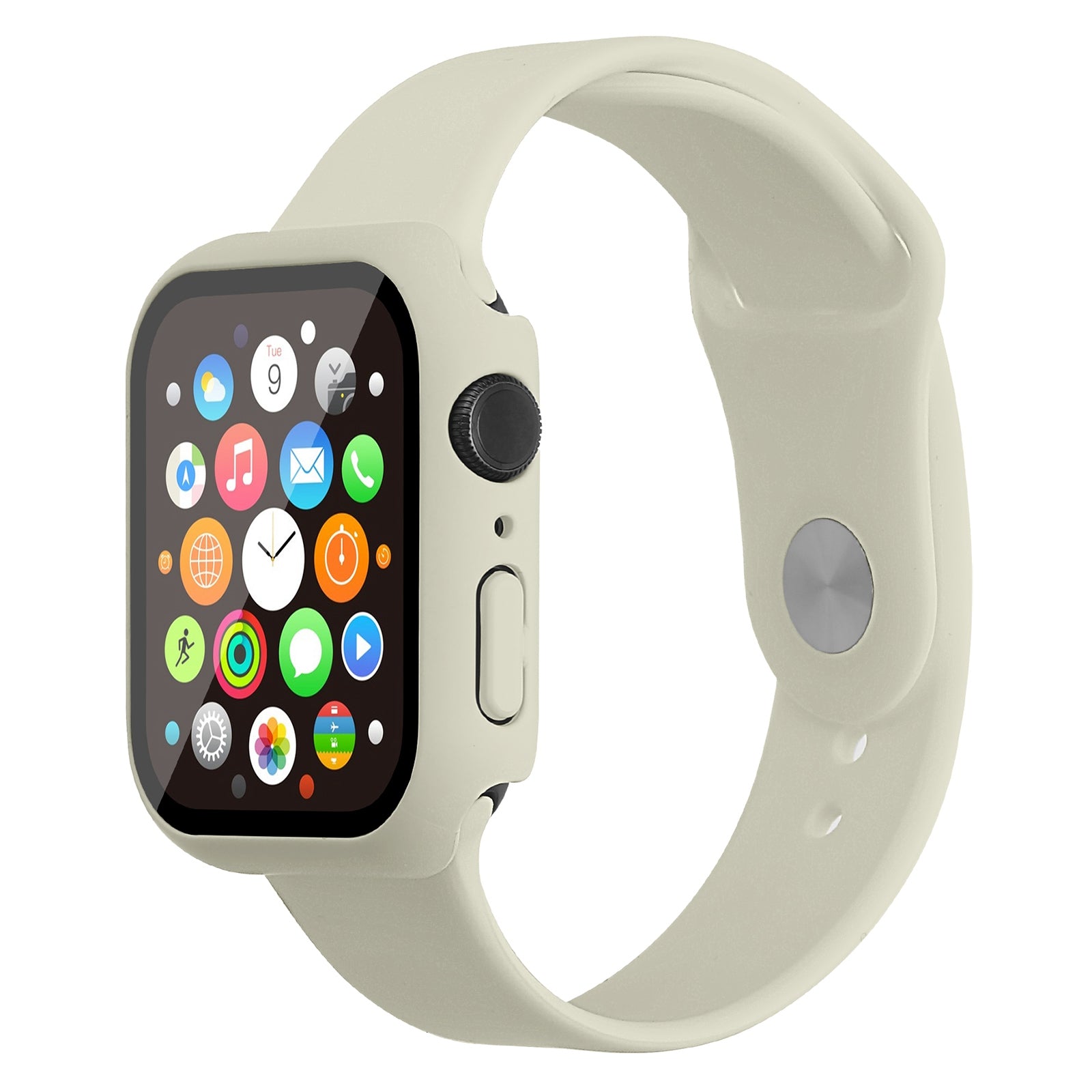 For Apple Watch Series 7 41mm Silicone Outdoor Sports Watch Band+Hard PC Case with Built-in Tempered Glass Screen Protector Size S M For Apple Watch Series 7 41mm Silicone Outdoor Sports Watch Band+Hard PC Case with Built-in Tempered Glass Screen Protector Size S M